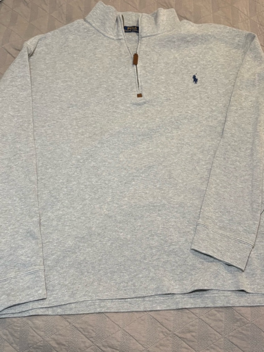 Polo Ralph Lauren Men’s 3XL Quarter Zip Luxury Gray Pullover